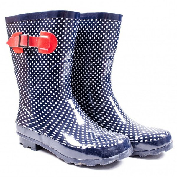 Kids rubber boots - blue/white dotted